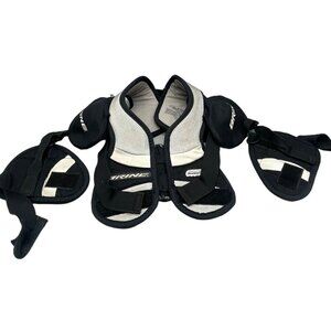 brine avalanche hocky / lacrosse shoulder pads junior lsp 4j2 black gray READ